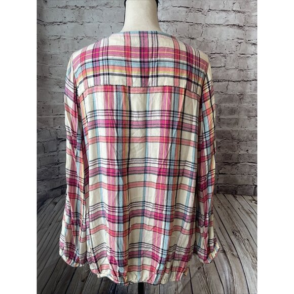 Lane Bryant Womens Top 18/20 Flannel Plaid Blouse Cozy Fall - Picture 3 of 6